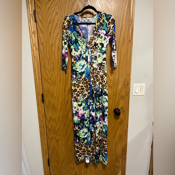 BOSTON PROPER MAXI FAUX WRAP DRESS GORGEOUS - SIZE XXS - EUC - Picture 1 of 8